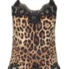 ( New Season ) Dolce & Gabbana Leopard Print Lace Camisole - Multi