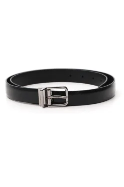 Dolce & Gabbana Logo Engraved Buckle Belt - Black