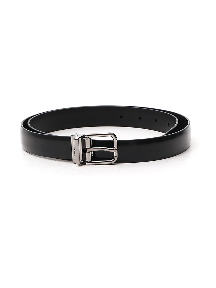 Dolce & Gabbana Logo Engraved Buckle Belt - Black 1 Dolce & Gabbana Logo Engraved Buckle Belt - Black
