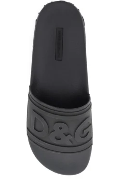 Dolce & Gabbana Logo Embossed Slides - Black -Cheap Vestureo Store 0d037ffc4823af6924da1ef83d1add65