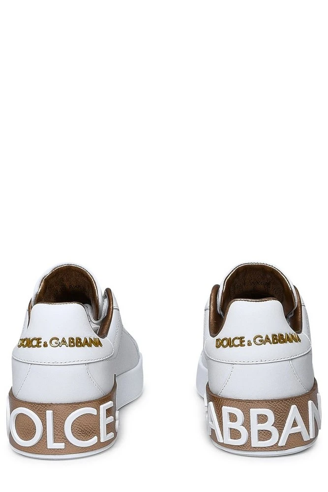 ( New Season ) Dolce & Gabbana Portofino Lace-Up Sneakers - White 3 ( New Season ) Dolce & Gabbana Portofino Lace-Up Sneakers - White - Image 3