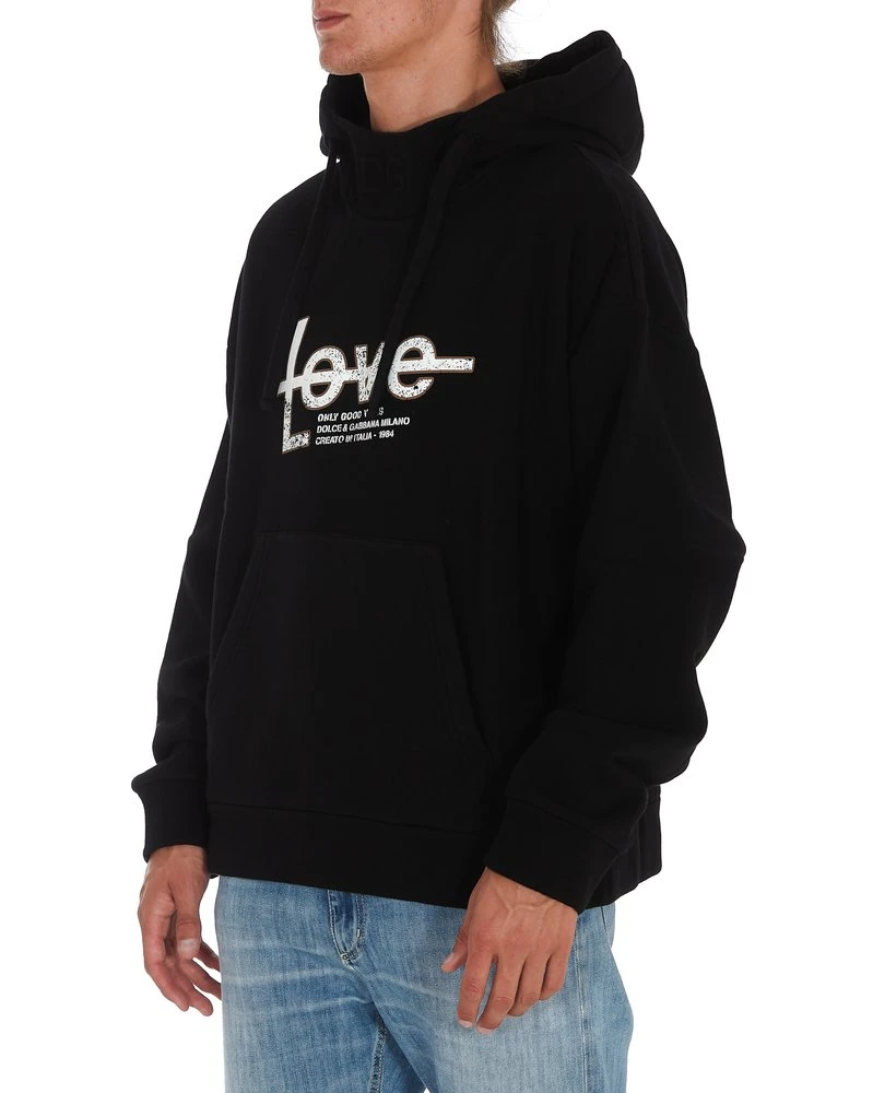 Dolce & Gabbana Love Print Hoodie - Black 5 Dolce & Gabbana Love Print Hoodie - Black - Image 5