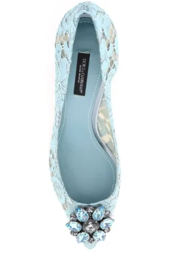 ( New Season ) Dolce & Gabbana Taormina Lace Embellished Pumps - Blue -Cheap Vestureo Store 0d835ce71efbdf6f9860d5efb46207f3