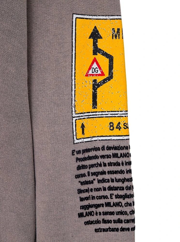 Dolce & Gabbana Road Sign Printed Drawstring Hoodie - Multi 3 Dolce & Gabbana Road Sign Printed Drawstring Hoodie - Multi - Image 3