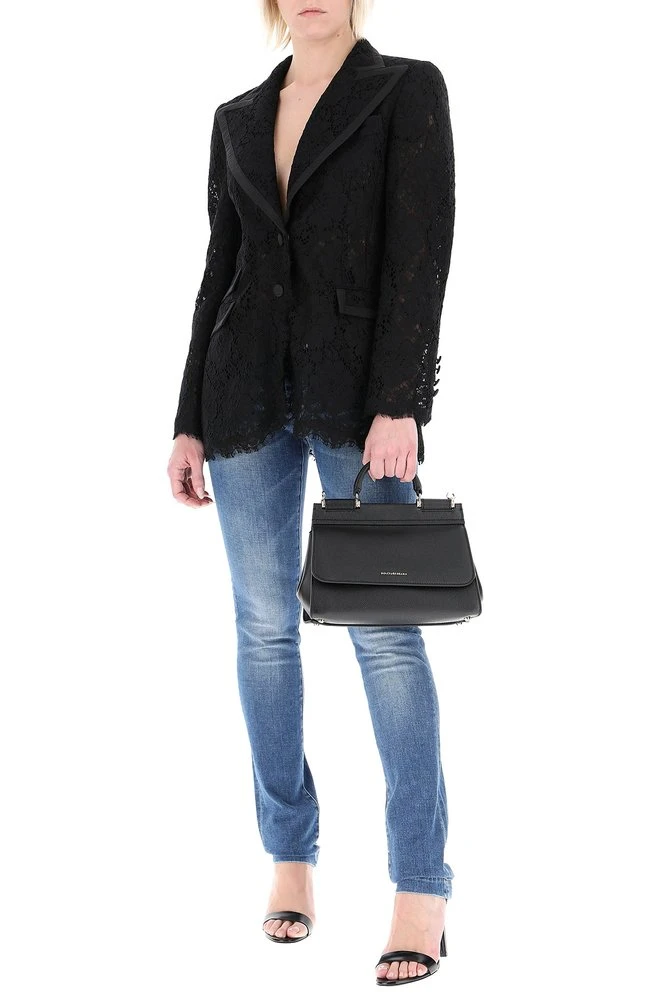 Dolce & Gabbana Lace Embroidered Blazer - Black 5 Dolce & Gabbana Lace Embroidered Blazer - Black - Image 5