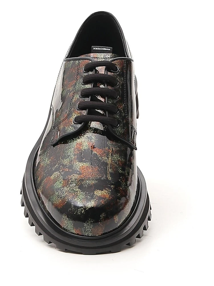 Dolce & Gabbana Printed Derby Lace-Up Shoes - MultMulti 4 Dolce & Gabbana Printed Derby Lace-Up Shoes - MultMulti - Image 4