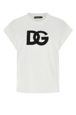 ( New Season ) Dolce & Gabbana Logo Patch Crewneck T-Shirt - White