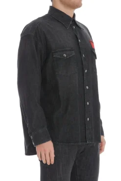 ( New Season ) Dolce & Gabbana Patch Embellished Denim Shirt - Grey -Cheap Vestureo Store 0f7a17c04d7ac0640acdb4e7f9b2e9b6