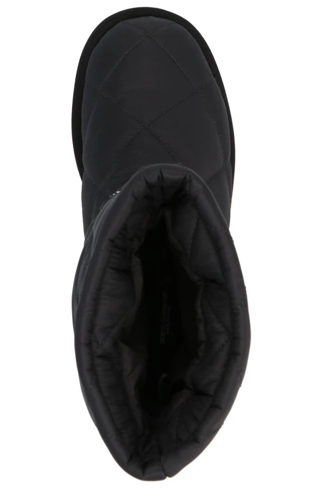 Dolce & Gabbana Logo Patched Padded Boots - Black 4 Dolce & Gabbana Logo Patched Padded Boots - Black - Image 4