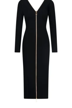 Dolce & Gabbana Zip-Up Midi Dress - Black