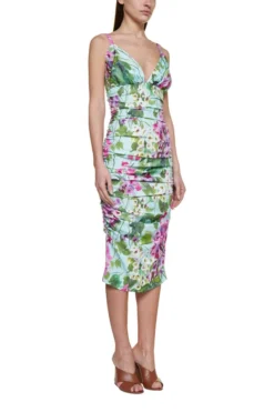 ( New Season ) Dolce & Gabbana Charmeuse Bluebell Printed Midi Dress - Multi -Cheap Vestureo Store 107b2afcc5dbab4b09af0d8a8b4684d9