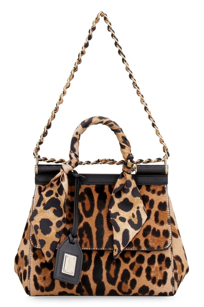 ( New Season ) Dolce & Gabbana All-Over Leopard Printed Shoulder Bag - Multi 1 ( New Season ) Dolce & Gabbana All-Over Leopard Printed Shoulder Bag - Multi