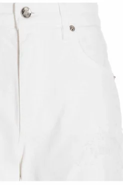 ( New Season ) Dolce & Gabbana Logo Patch Distressed Effect Jeans - White -Cheap Vestureo Store 10ec15ae1b9bbda62d6d8ba087ccc407