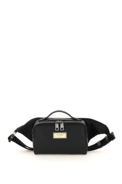 ( New Season ) Dolce & Gabbana Logo Plaque Shoulder Bag - Black