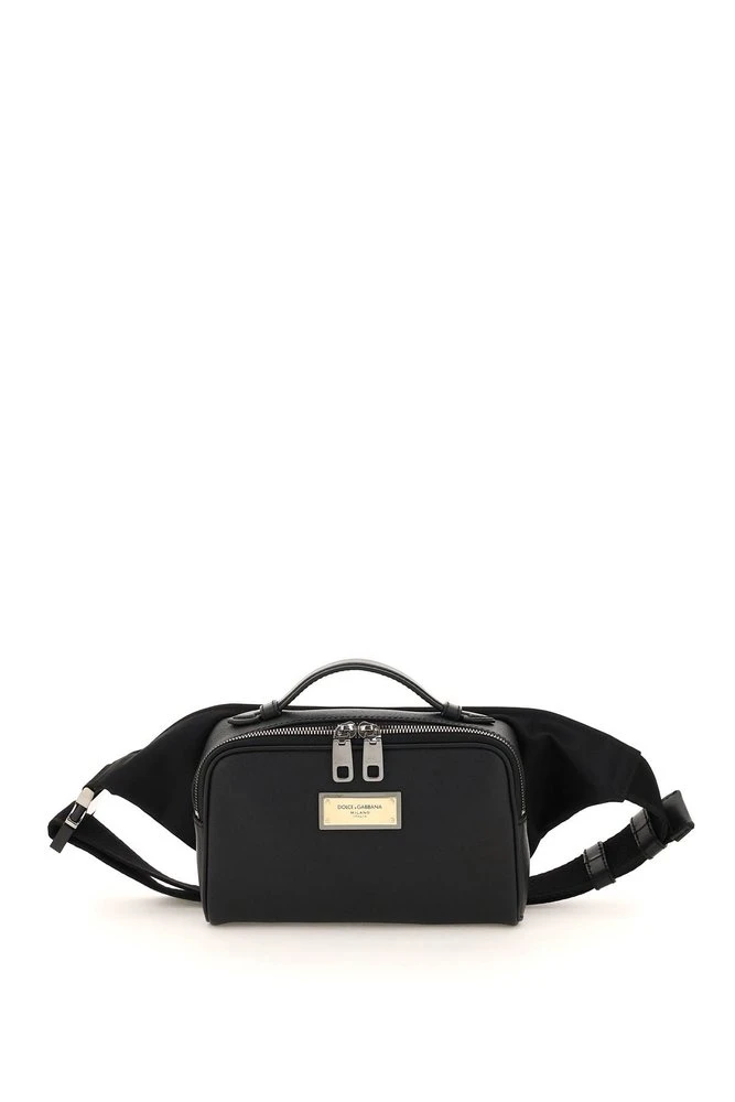 ( New Season ) Dolce & Gabbana Logo Plaque Shoulder Bag - Black 1 ( New Season ) Dolce & Gabbana Logo Plaque Shoulder Bag - Black
