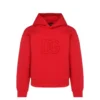 ( New Season ) Dolce & Gabbana DG Embroidered Technical Jersey Hoodie - Red