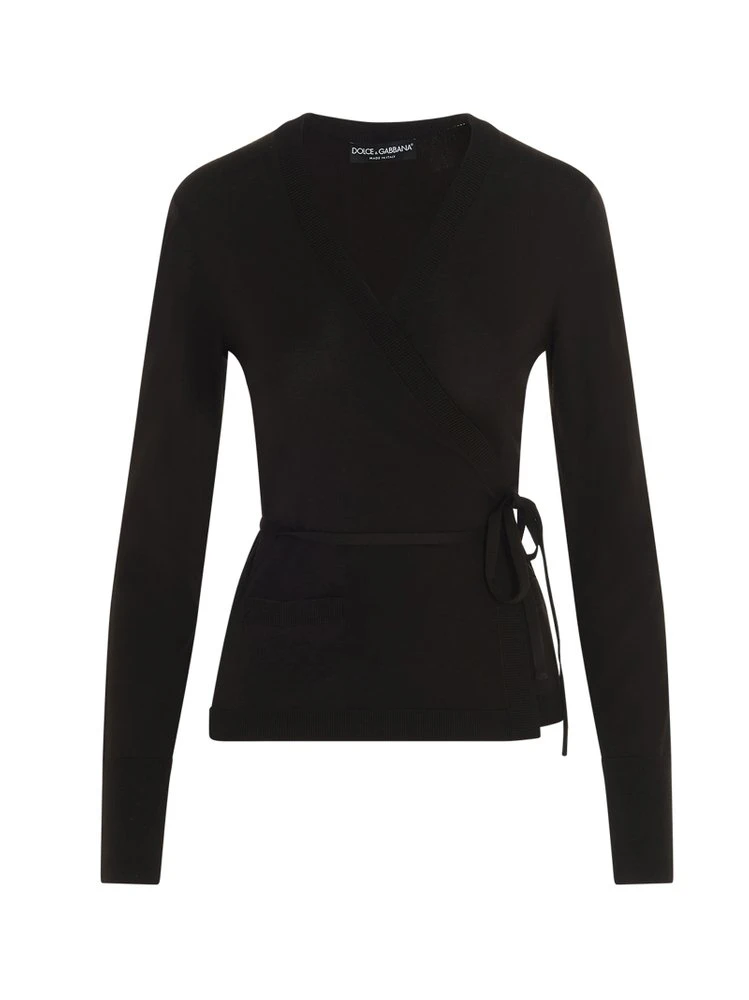 Dolce & Gabbana Wrap Knit Cardigan - Brown 1 Dolce & Gabbana Wrap Knit Cardigan - Brown