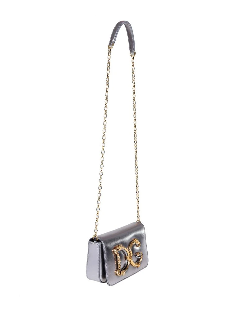 ( New Season ) Dolce & Gabbana DG Girls Foldover Crossbody Bag - Silver 3 ( New Season ) Dolce & Gabbana DG Girls Foldover Crossbody Bag - Silver - Image 3