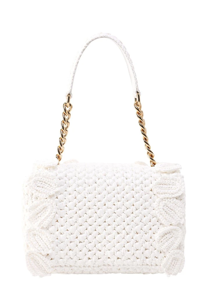 ( New Season ) Dolce & Gabbana DG Girls Knit Tote Bag - White 2 ( New Season ) Dolce & Gabbana DG Girls Knit Tote Bag - White - Image 2