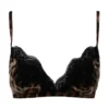 ( New Season ) Dolce & Gabbana Leopard Printed Lace Trimmed Bra - Multi