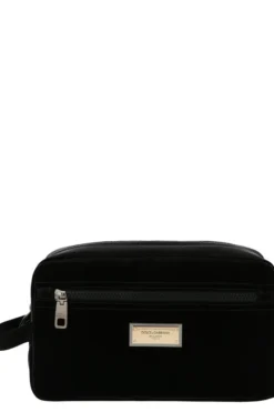 Dolce & Gabbana Logo Plaque Toiletry Bag - Black