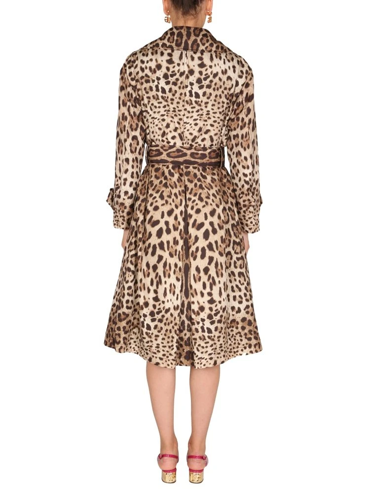 Dolce & Gabbana Animal Print Double Breasted Trench Coat - Multi 4 Dolce & Gabbana Animal Print Double Breasted Trench Coat - Multi - Image 4