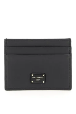 ( New Season ) Dolce & Gabbana Logo Plaque Cardholder - Black