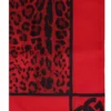 Dolce & Gabbana Leopard Printed Fringed Edge Scarf - Red