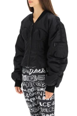 Dolce & Gabbana Bustier Detail Varsity Jacket - Black -Cheap Vestureo Store 1405602e46d490461418b3b833fdec6b
