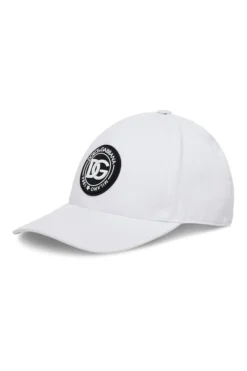 ( New Season ) Dolce & Gabbana Logo Patch Baseball Cap - White