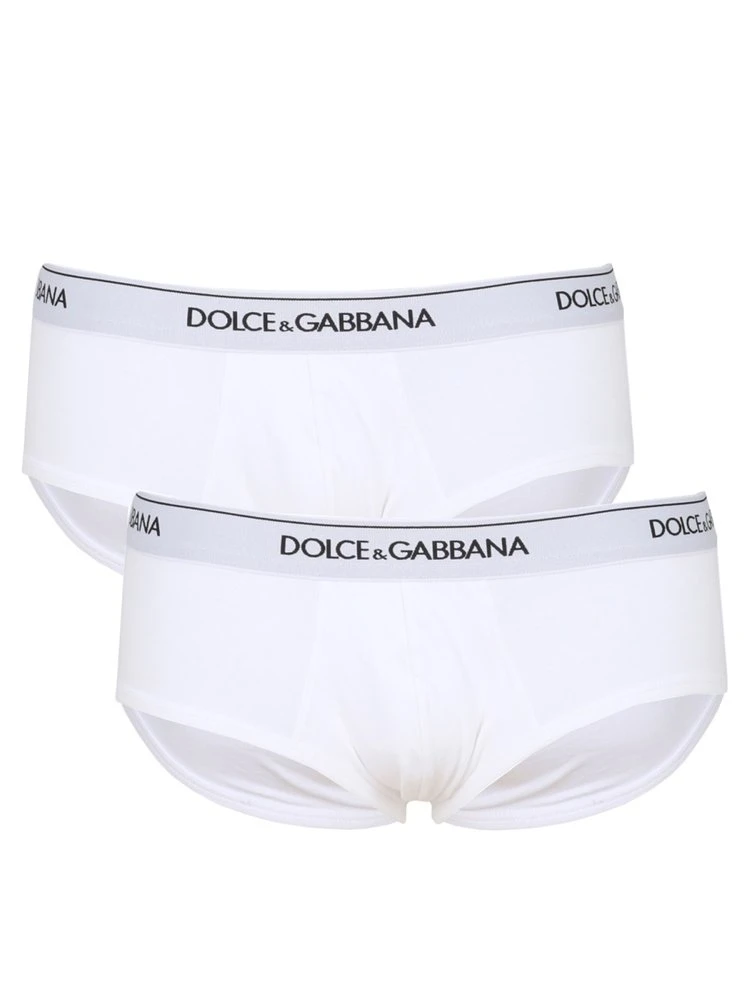 Dolce & Gabbana 2-Pack Logo Band Briefs - White 1 Dolce & Gabbana 2-Pack Logo Band Briefs - White