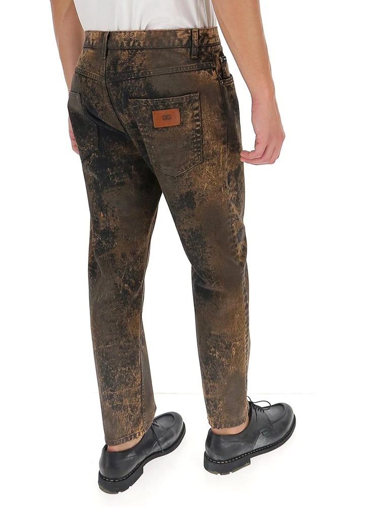 Dolce & Gabbana Acid Wash Straight-Leg Jeans - Multi 4 Dolce & Gabbana Acid Wash Straight-Leg Jeans - Multi - Image 4