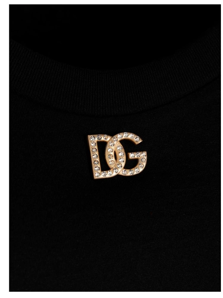 Dolce & Gabbana Logo Plaque Crewneck Jersey Top - Black 8 Dolce & Gabbana Logo Plaque Crewneck Jersey Top - Black - Image 8