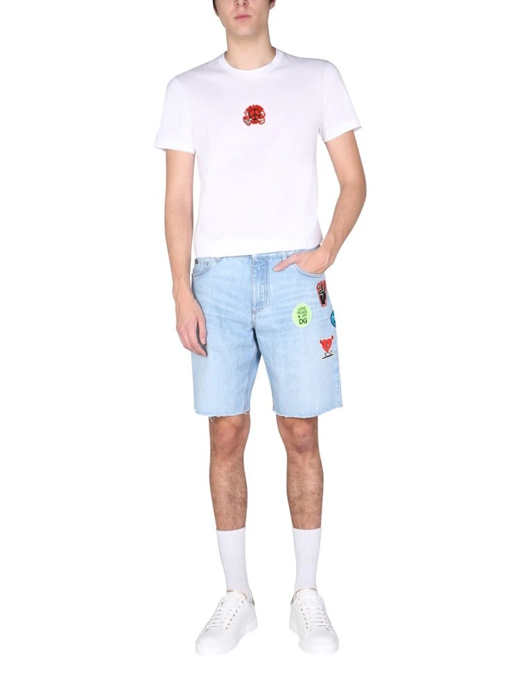 ( New Season ) Dolce & Gabbana Logo Patch T-Shirt - White 3 ( New Season ) Dolce & Gabbana Logo Patch T-Shirt - White - Image 3