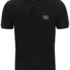 ( New Season ) Dolce & Gabbana Logo Patch Polo Shirt - Black