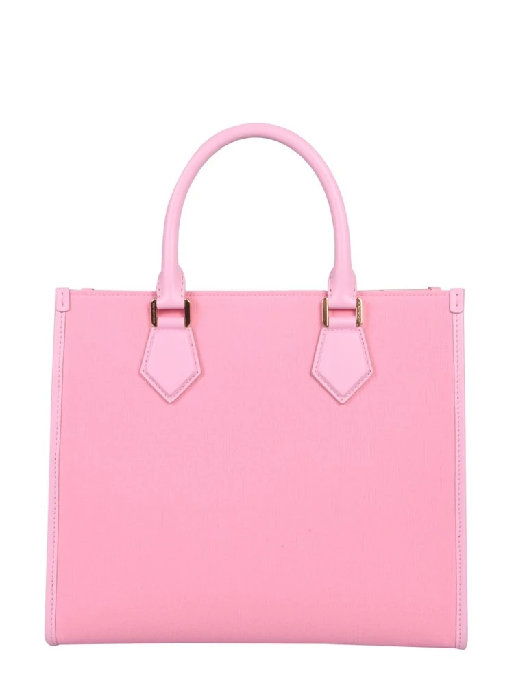 ( New Season ) Dolce & Gabbana Logo Embroidered Tote Bag - Pink 2 ( New Season ) Dolce & Gabbana Logo Embroidered Tote Bag - Pink - Image 2