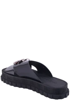 ( New Season ) Dolce & Gabbana Logo Plaque Crossover Slides - Black -Cheap Vestureo Store 1503dd1bee3baadaa221f3db20689410