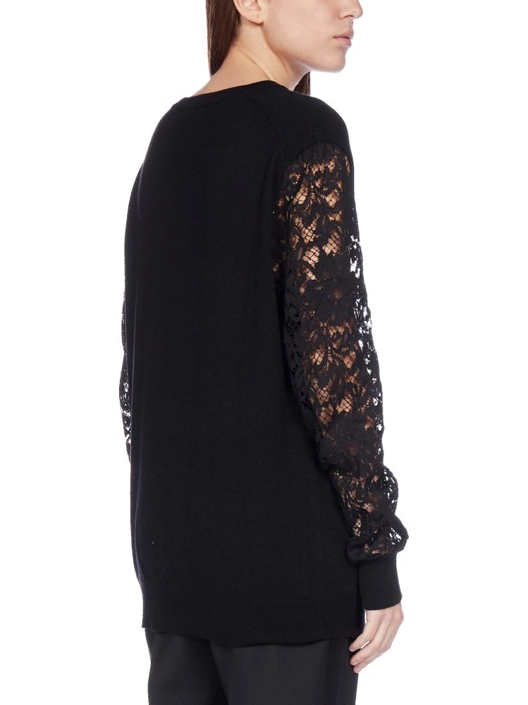 Dolce & Gabbana Lace Sleeve Sweater - Black 4 Dolce & Gabbana Lace Sleeve Sweater - Black - Image 4