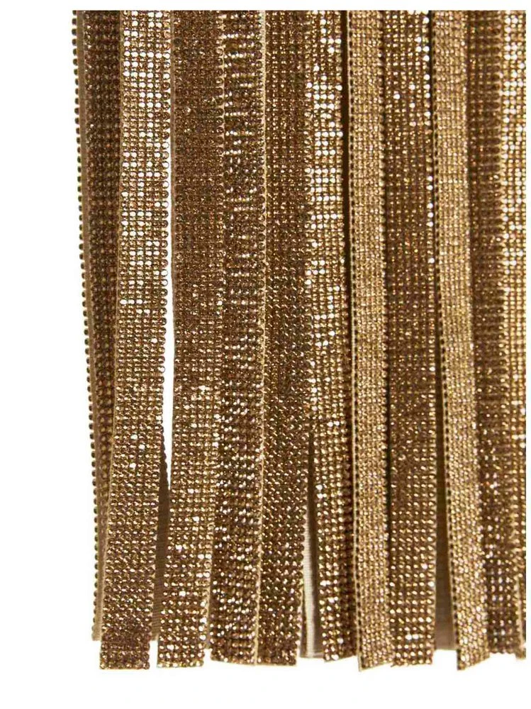 ( New Season ) Dolce & Gabbana High Waisted Embellished Mini Skirt - Gold 4 ( New Season ) Dolce & Gabbana High Waisted Embellished Mini Skirt - Gold - Image 4