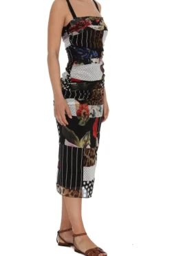 Dolce & Gabbana Patchwork Midi Dress - Multi -Cheap Vestureo Store 15ea53313dbcc7426a96b42e4a128784