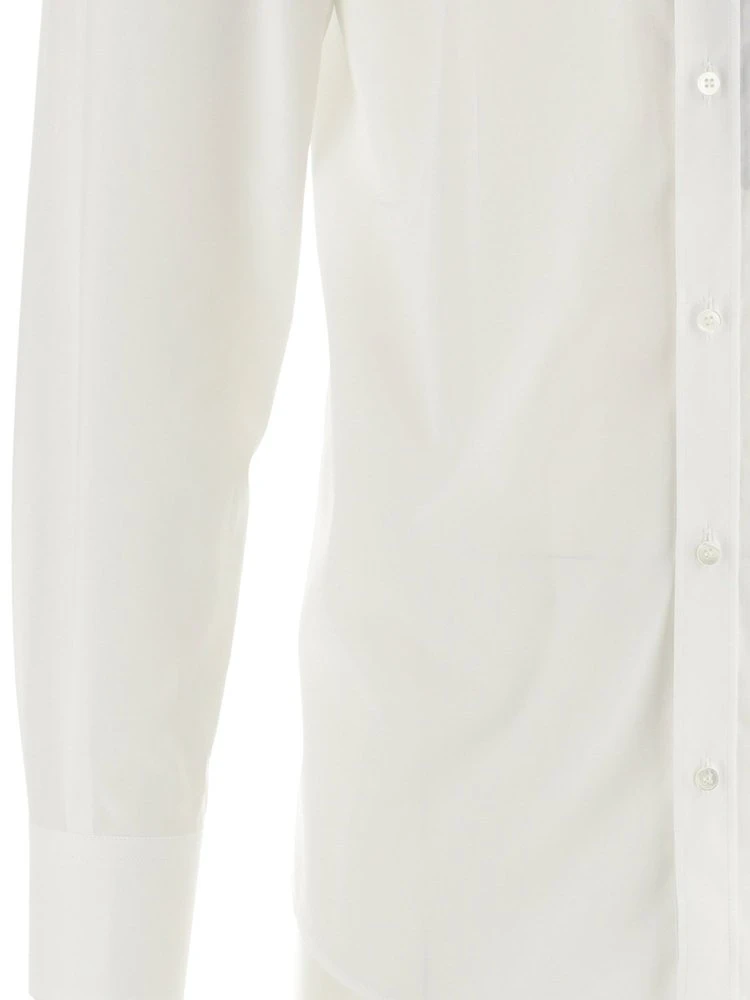 Dolce & Gabbana Logo Embroidered Long Sleeve Shirt - White 3 Dolce & Gabbana Logo Embroidered Long Sleeve Shirt - White - Image 3