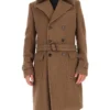Dolce & Gabbana Fur Collar Belted Coat - Brown