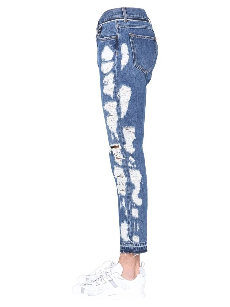 Dolce & Gabbana Distressed Cropped Jeans - Blue 3 Dolce & Gabbana Distressed Cropped Jeans - Blue - Image 3