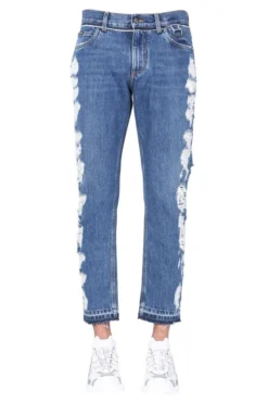 Dolce & Gabbana Distressed Cropped Jeans - Blue