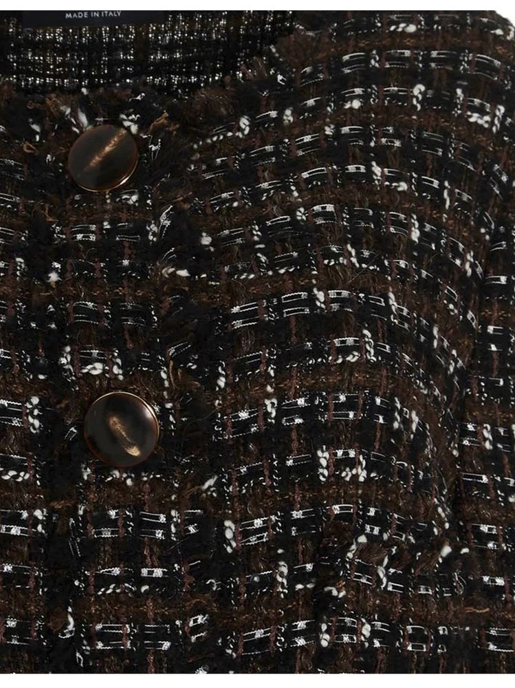 Dolce & Gabbana Checked Tweed Coat - Multi 9 Dolce & Gabbana Checked Tweed Coat - Multi - Image 9