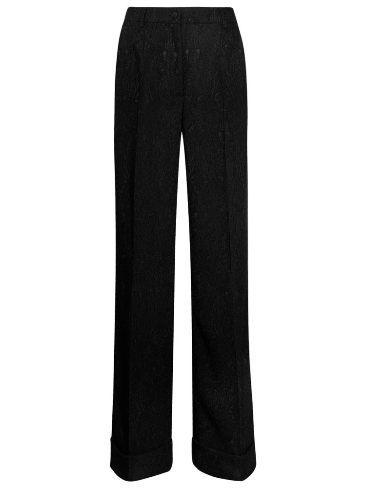 Dolce & Gabbana Floral Jacquard Pants - Black 1 Dolce & Gabbana Floral Jacquard Pants - Black