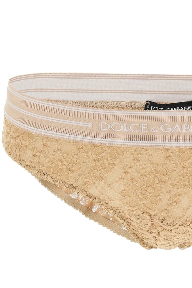 Dolce & Gabbana Logo Band Lace Briefs - Beige 3 Dolce & Gabbana Logo Band Lace Briefs - Beige - Image 3