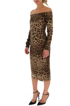 Dolce & Gabbana Off The Shoulder Animal Print Dress - Multi -Cheap Vestureo Store 1624592571963 4SAHCp5iMXGsh5YLt