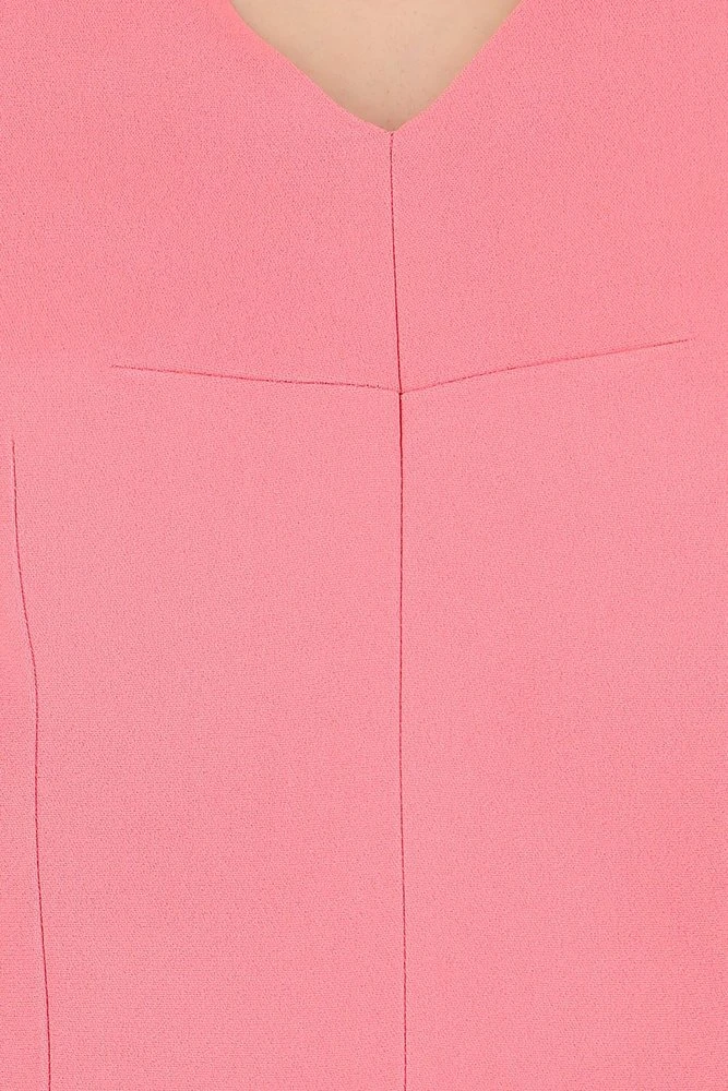 Dolce & Gabbana V-Neck Fitted Dress - Pink 6 Dolce & Gabbana V-Neck Fitted Dress - Pink - Image 6