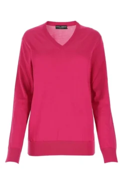 Dolce & Gabbana V-Neck Sweater - Pink
